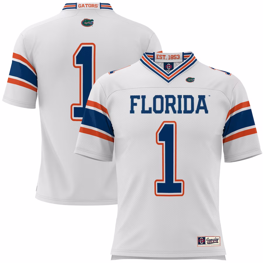 #1 Florida Gators GameDay Greats Youth Football Jersey - White - Puhuasuan