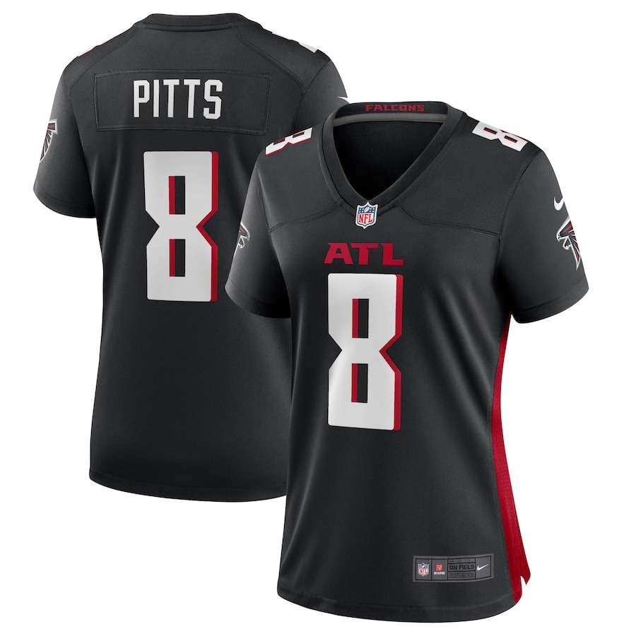 Women's Atlanta Falcons Kyle Pitts Nike Black 2021 NFL Draft First Round Pick Player Game Jersey - Puhuasuan