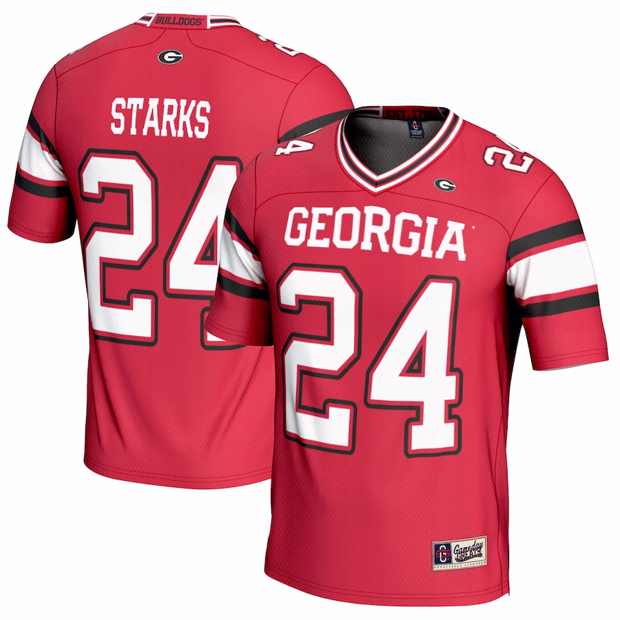 Malaki Starks Georgia Bulldogs GameDay Greats Youth NIL Player Football Jersey - Red - Puhuasuan