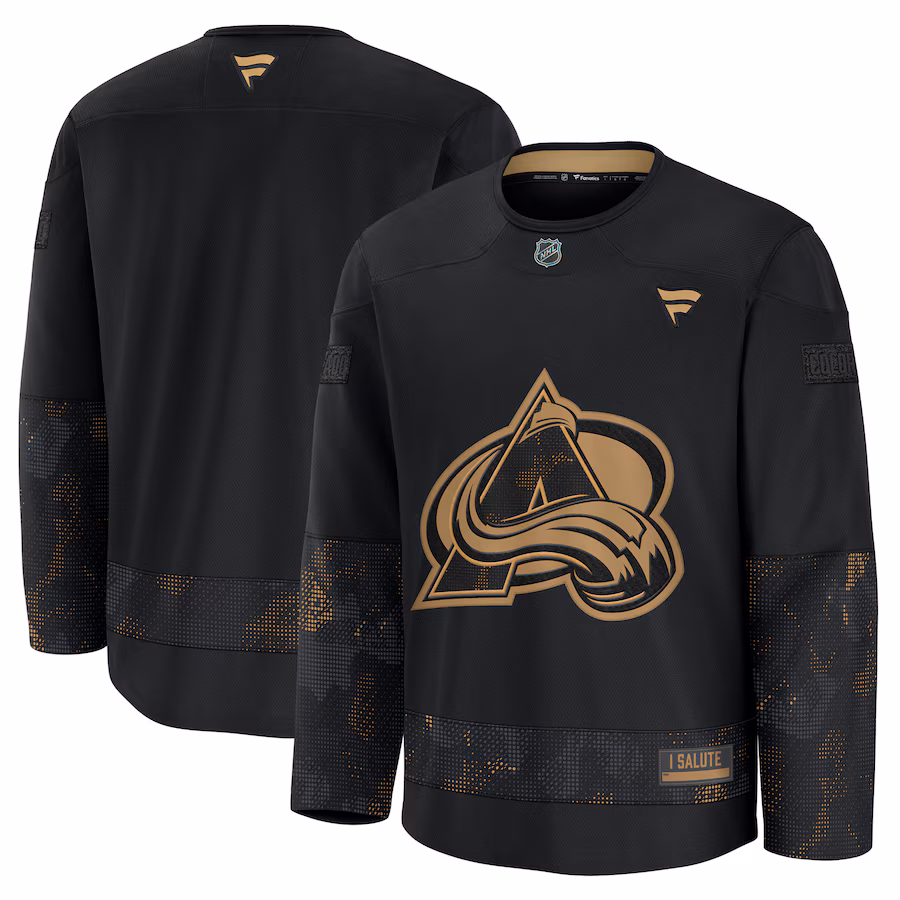 Men's Colorado Avalanche Fanatics Black 2024 Military Appreciation Practice Jersey - Puhuasuan