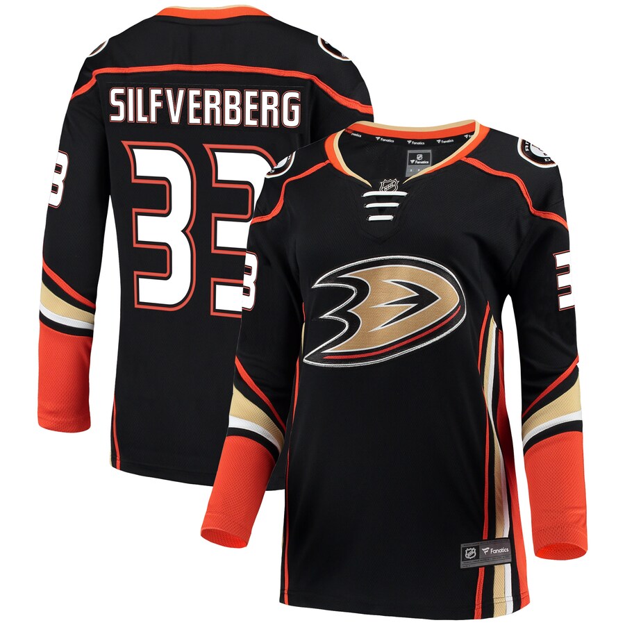Women's Anaheim Ducks Jakob Silfverberg Fanatics Branded Black Breakaway Jersey - Puhuasuan