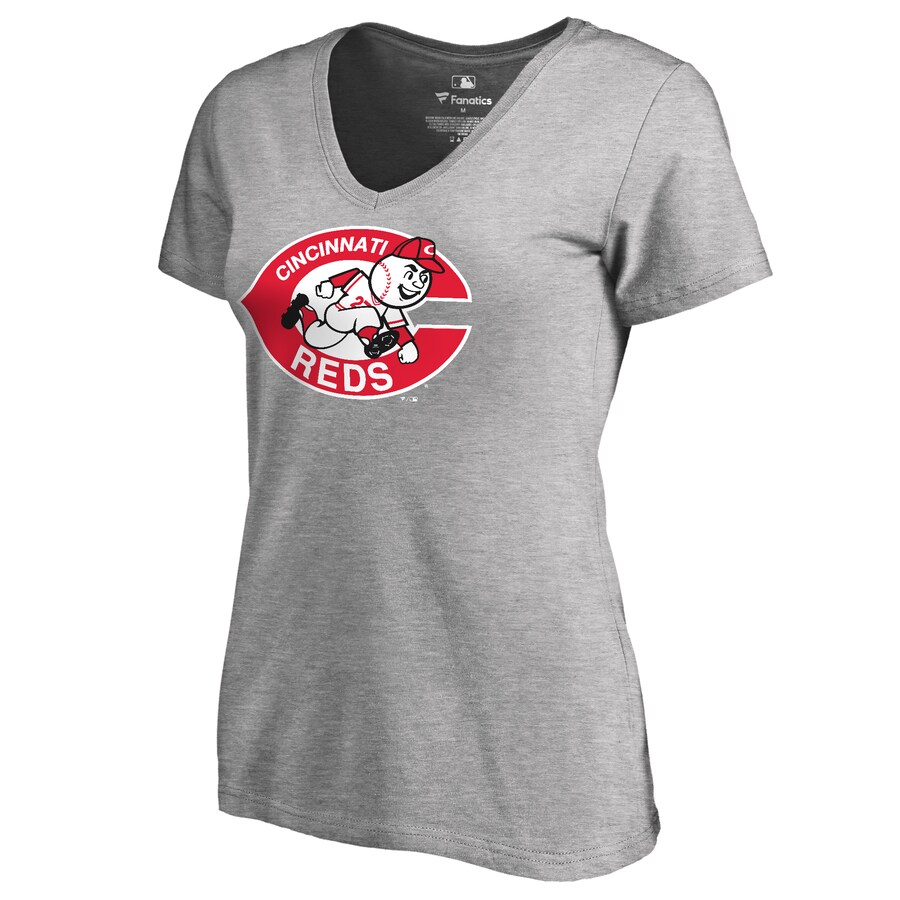Women's Cincinnati Reds Ash Cooperstown Collection Forbes T-Shirt - Puhuasuan