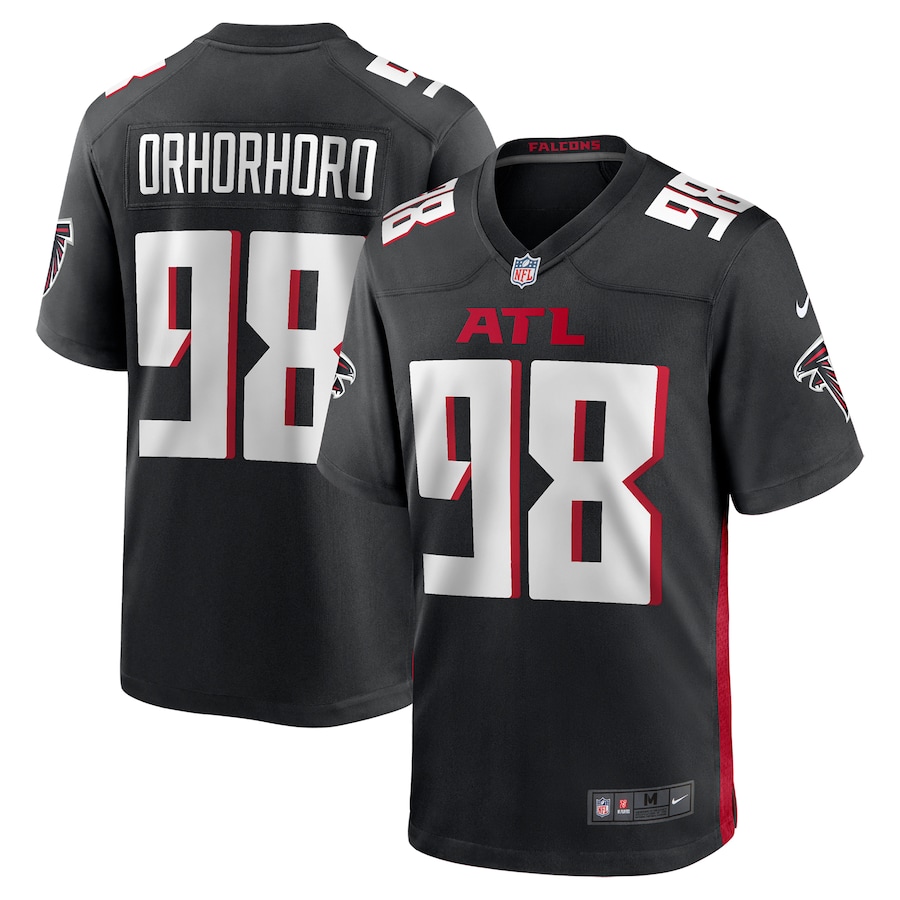 Men's Atlanta Falcons Ruke Orhorhoro Nike Black Team Game Jersey - Puhuasuan