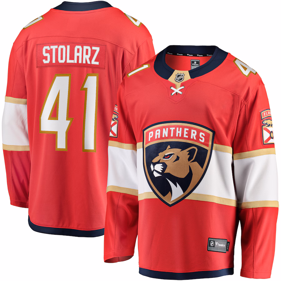 Men's Florida Panthers Anthony Stolarz Fanatics Red Home Breakaway Jersey - Puhuasuan