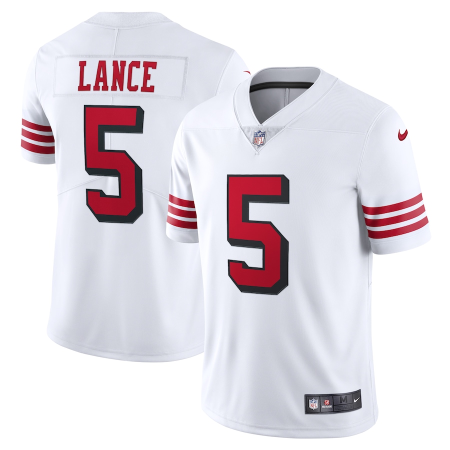Men's San Francisco 49ers Trey Lance Nike White Alternate 2 Vapor Limited Jersey - Puhuasuan