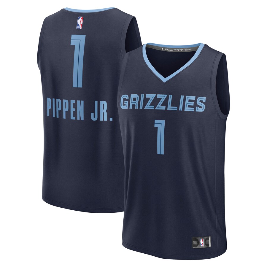Men's Memphis Grizzlies Scotty Pippen Jr. Fanatics Navy Fast Break Replica Player Jersey - Icon Edition - Puhuasuan