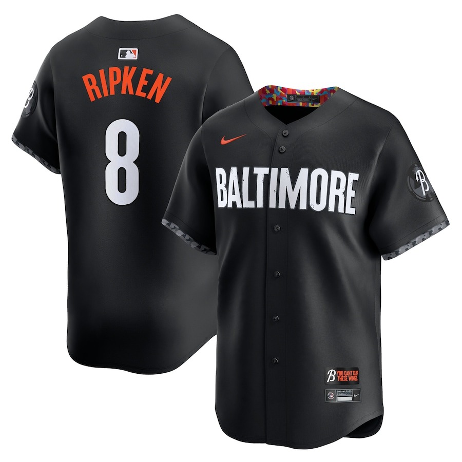 Men's Baltimore Orioles Cal Ripken Nike Black City Connect Replica Player Jersey - Puhuasuan
