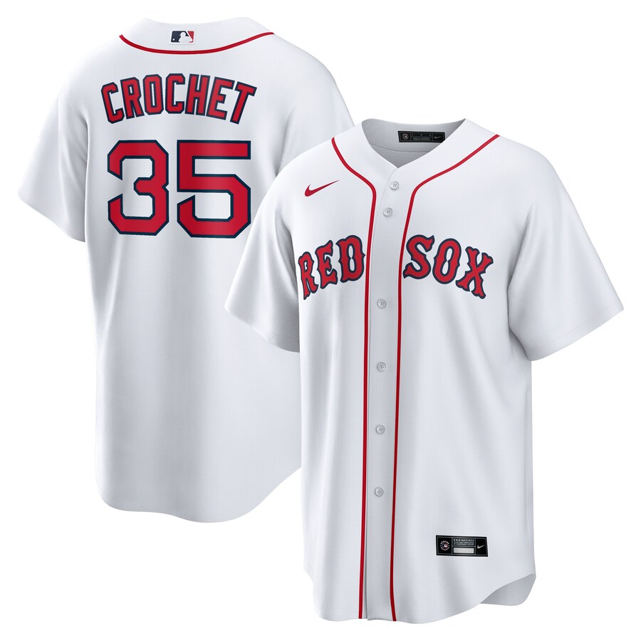 Men's Boston Red Sox Garrett Crochet Nike White Home Replica Jersey - Puhuasuan