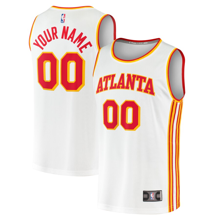 Youth Atlanta Hawks  Fanatics White Fast Break Replica Custom Jersey - Association Edition - Puhuasuan