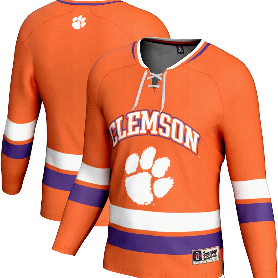 Men's GameDay Greats Orange Clemson Tigers Spirit Hockey Jersey - Puhuasuan