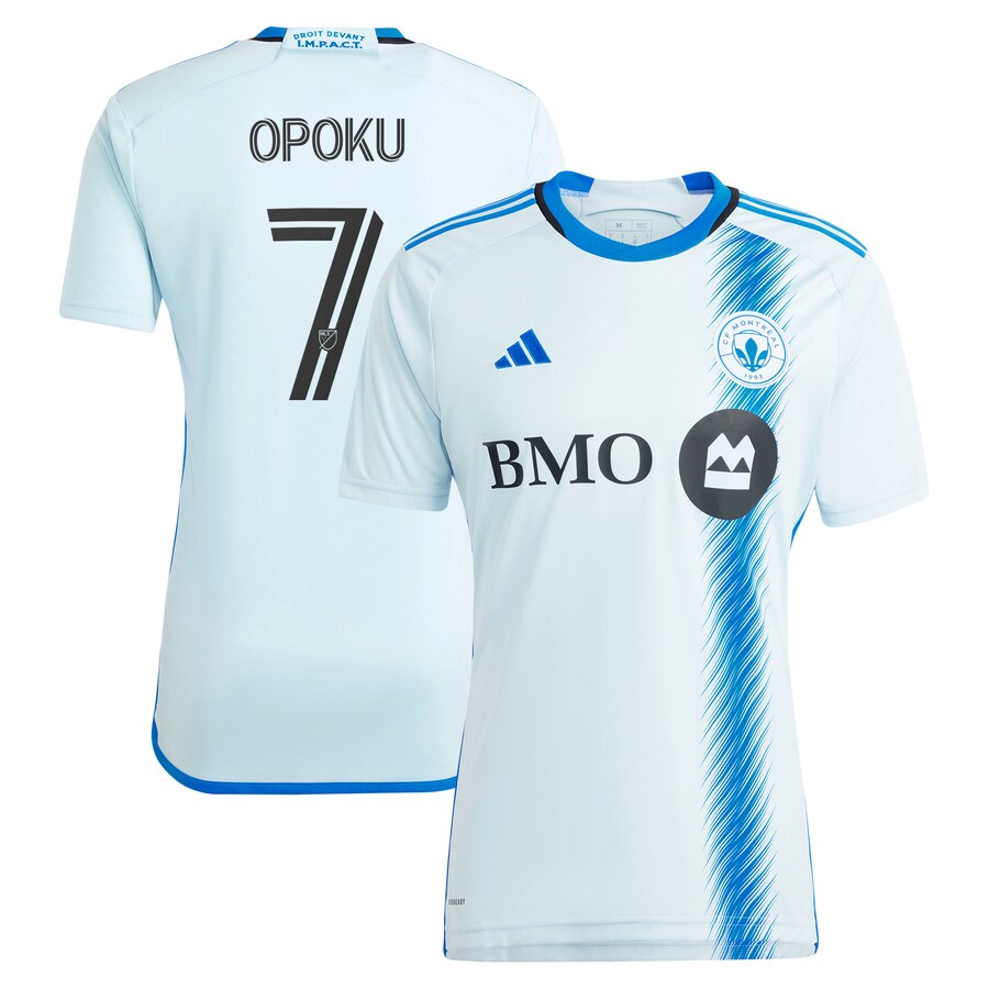 Men's CF Montreal Kwadwo Opoku adidas Light Blue 2024 La Main Replica Player Jersey - Puhuasuan