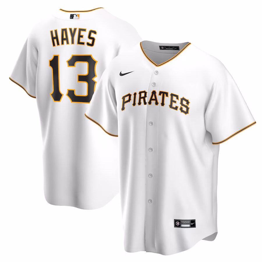 Men's Pittsburgh Pirates Ke'Bryan Hayes Nike White Home Replica Jersey - Puhuasuan
