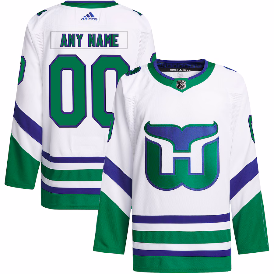 Men's Carolina Hurricanes adidas White Primegreen Authentic Custom Jersey - Puhuasuan