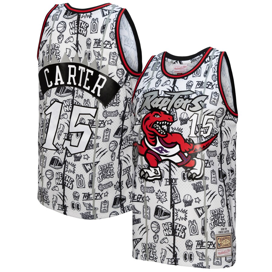 Men's Toronto Raptors Vince Carter Mitchell & Ness White 1998/99 Swingman Jersey - Puhuasuan