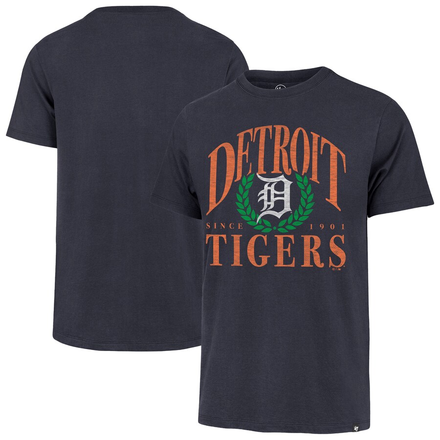 Men's Detroit Tigers '47 Navy Pitchout Franklin T-Shirt - Puhuasuan