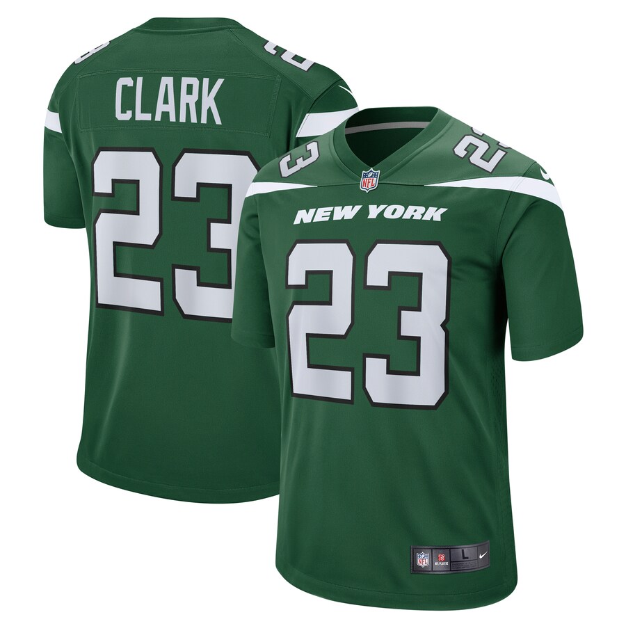 Men's New York Jets Chuck Clark Nike Gotham Green Team Game Jersey - Puhuasuan