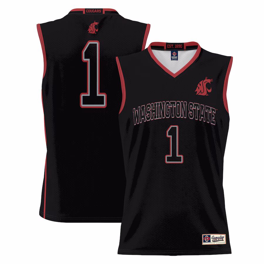 #1  Washington State Cougars GameDay Greats  Lightweight Basketball Jersey - Black - Puhuasuan