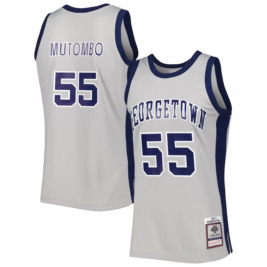 Dikembe Mutombo Georgetown Hoyas Mitchell & Ness 1990/91 Swingman Jersey - Gray - Puhuasuan
