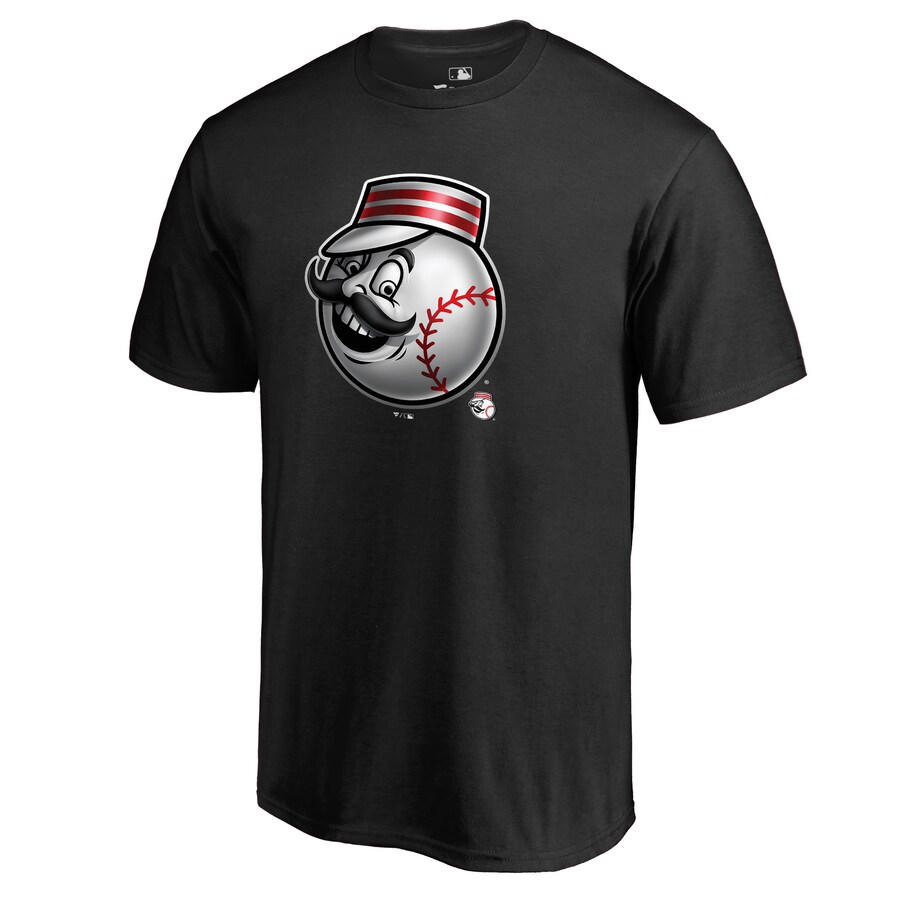 Men's Cincinnati Reds Black Midnight Mascot T-Shirt - Puhuasuan