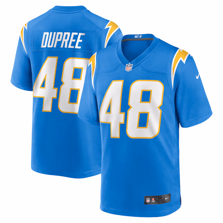 Men's Los Angeles Chargers Bud Dupree Nike  Powder Blue Team Game Jersey - Puhuasuan