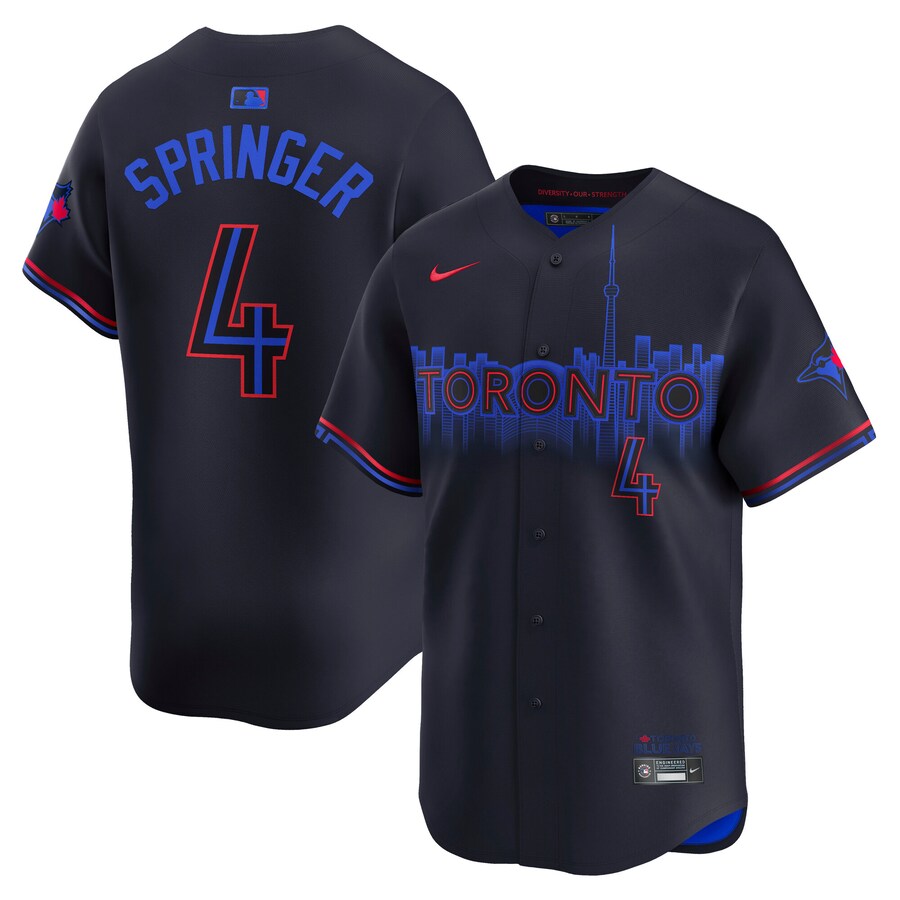 Men's Toronto Blue Jays George Springer Nike Blue City Connect Limited Player Jersey - Puhuasuan