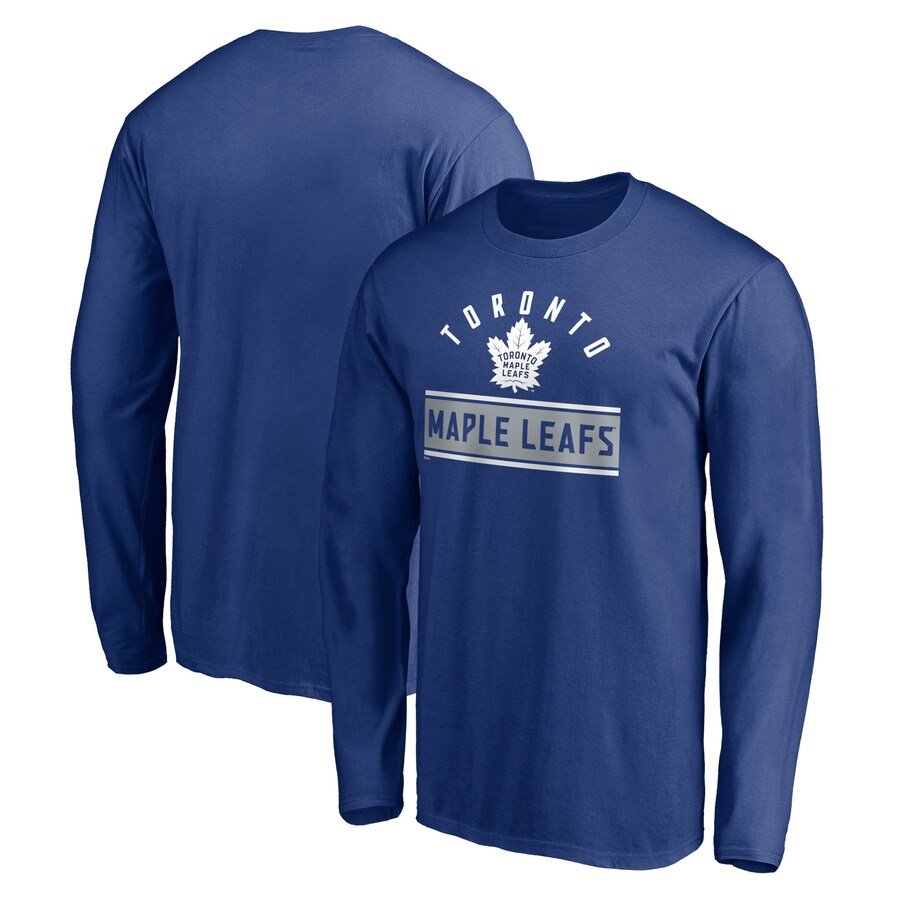 Men's Toronto Maple Leafs Blue Team Arch Knockout Long Sleeve T-Shirt - Puhuasuan