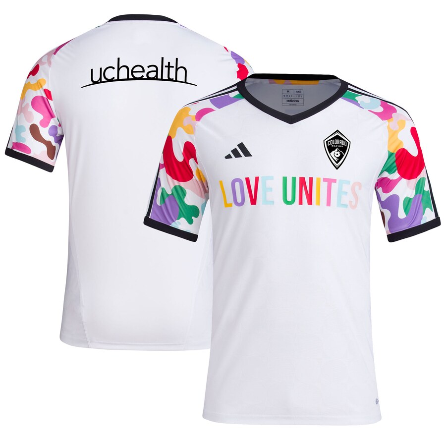 Men's Colorado Rapids  adidas White 2023 Pride Pre-Match Top - Puhuasuan