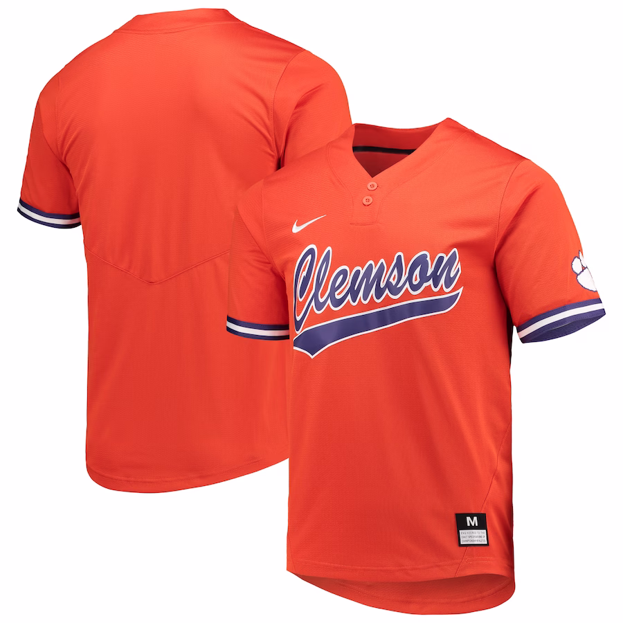 Clemson Tigers Nike Unisex Two-Button Replica Softball Jersey - Orange - Puhuasuan
