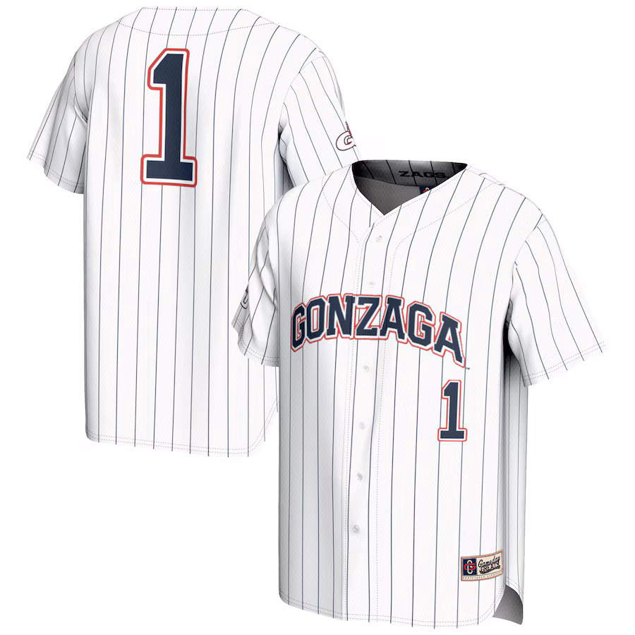 Youth GameDay Greats #1 White Gonzaga Bulldogs Lightweight Baseball Jersey - Puhuasuan
