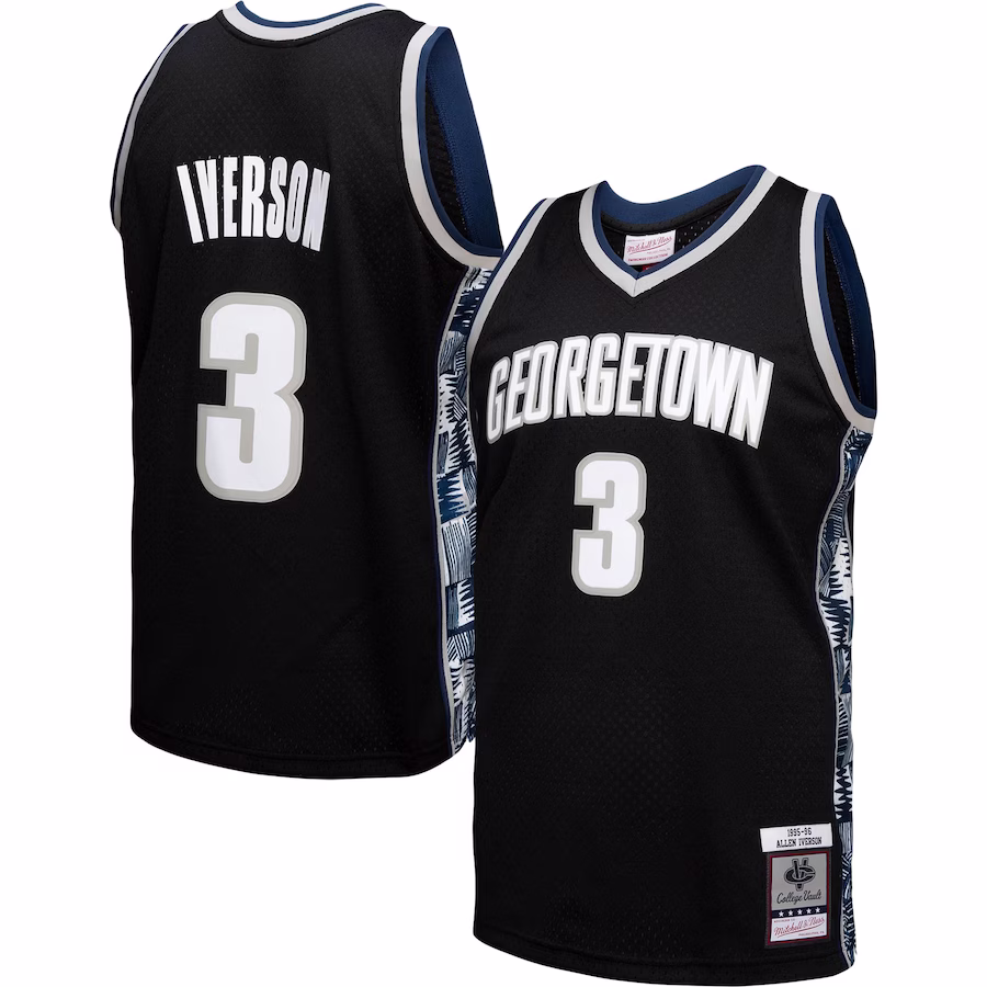 Allen Iverson Georgetown Hoyas Mitchell & Ness 1995/96 College Vault Player Swingman Jersey - Black - Puhuasuan