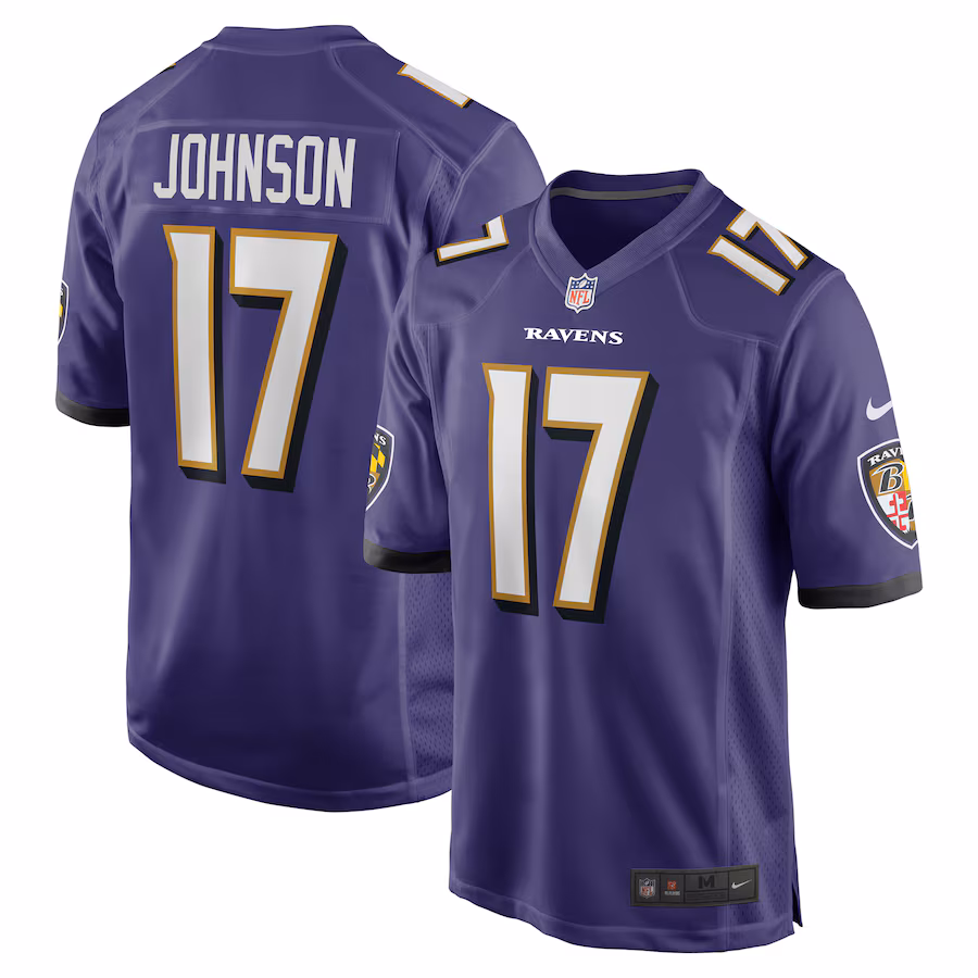 Men's Baltimore Ravens Josh Johnson Nike Purple Team Game Jersey - Puhuasuan