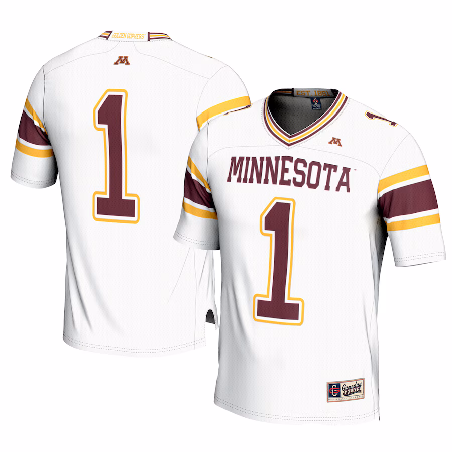 Men's GameDay Greats #1 White Minnesota Golden Gophers Football Jersey - Puhuasuan