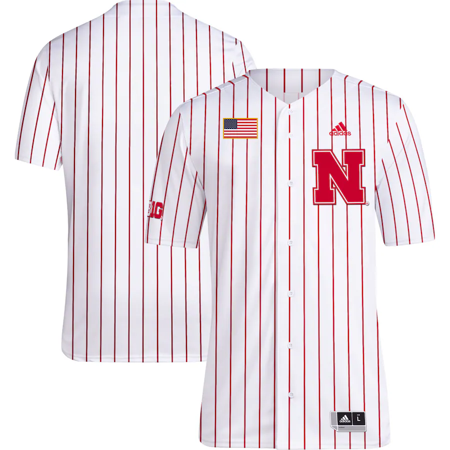 Men's adidas White Nebraska Huskers Replica Baseball Jersey - Puhuasuan