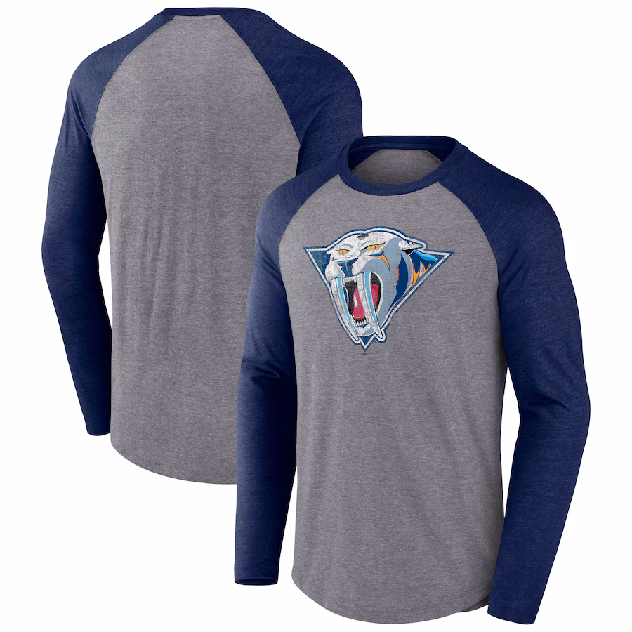 Men's Nashville Predators Fanatics Heather Gray Special Edition Long Sleeve Tri-Blend Raglan T-Shirt - Puhuasuan