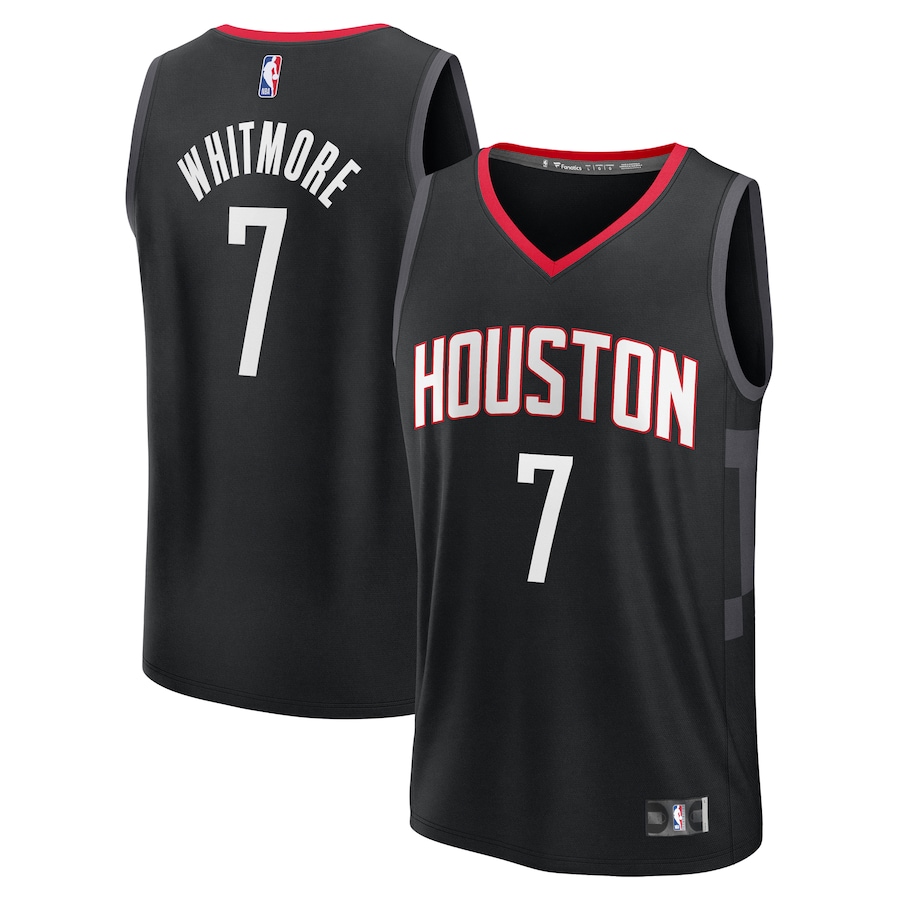 Youth Houston Rockets Cam Whitmore Fanatics Black Fast Break Replica Player Jersey - Statement Edition - Puhuasuan