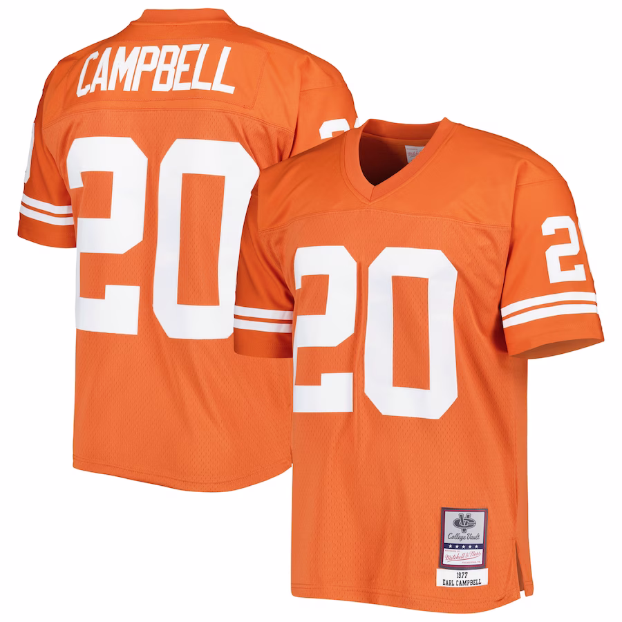 Earl Campbell Texas Longhorns Mitchell & Ness Throwback Jersey - Texas Orange - Puhuasuan