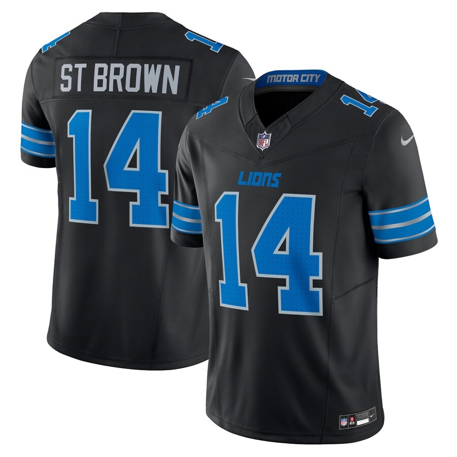 Men's Detroit Lions Amon-Ra St. Brown Nike Black 2nd Alternate Vapor F.U.S.E. Limited Jersey - Puhuasuan