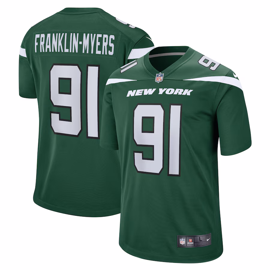 Men's New York Jets John Franklin-Myers Nike Gotham Green Game Jersey - Puhuasuan