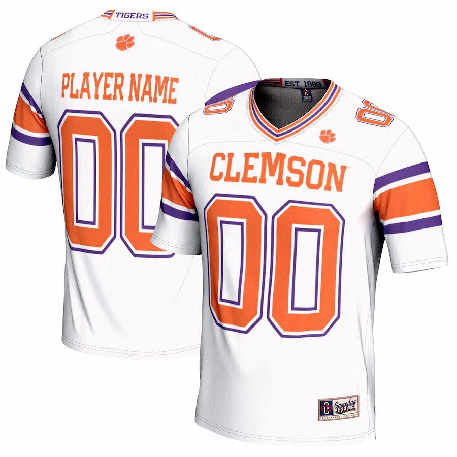 Clemson Tigers GameDay Greats Youth NIL Pick-A-Player Football Jersey - White - Puhuasuan