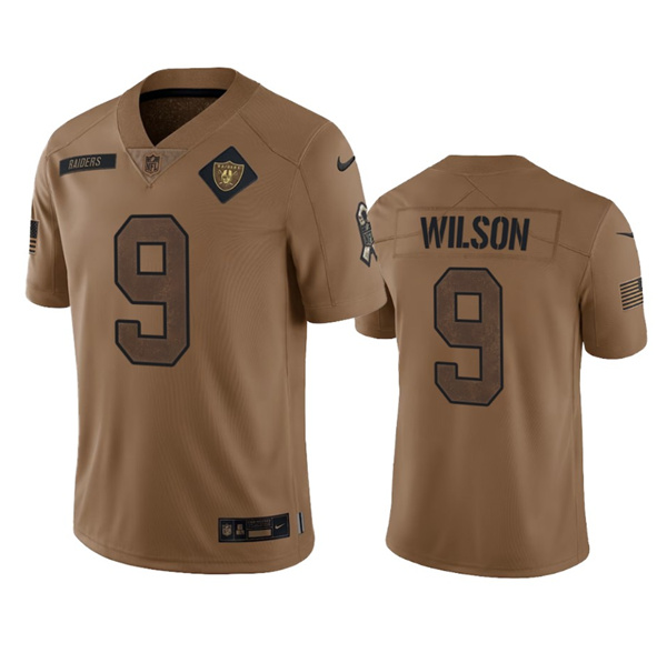Men's Las Vegas Raiders #9 Tyree Wilson 2023 Brown Salute To Service Limited Football Stitched Jersey - Puhuasuan