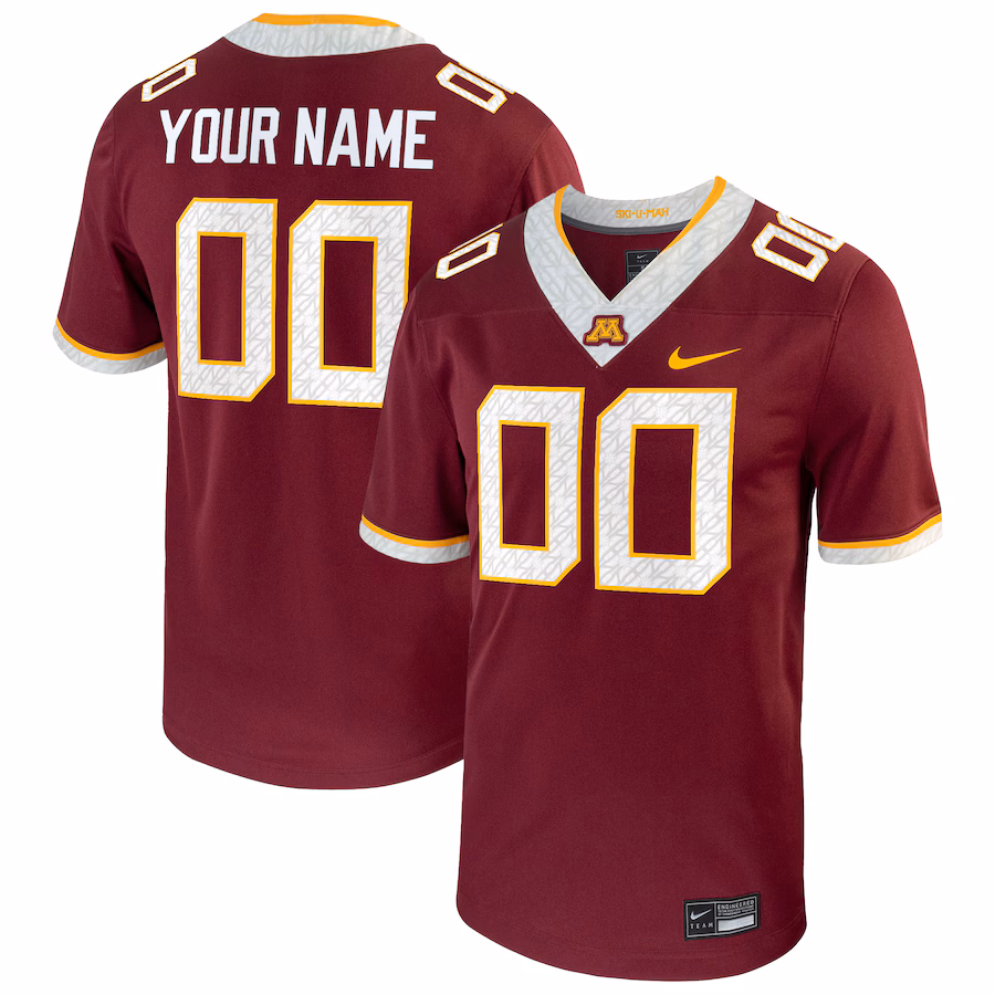 Men's Nike  Maroon Minnesota Golden Gophers Football Custom Game Jersey - Puhuasuan