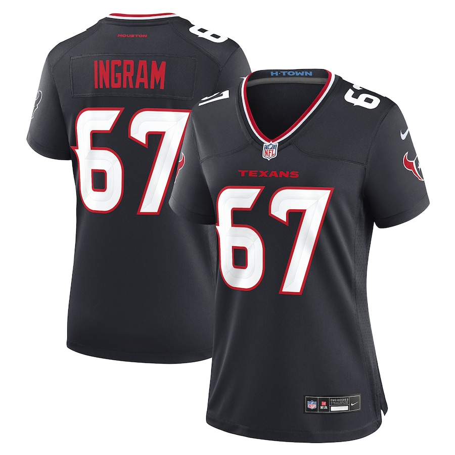 Women's Houston Texans Ed Ingram Nike Navy Team Game Jersey - Puhuasuan