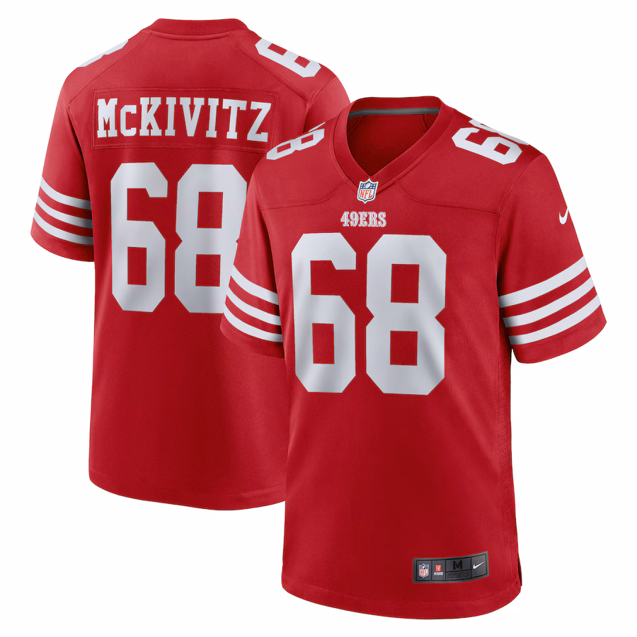 Men's San Francisco 49ers Colton McKivitz Nike Scarlet Game Jersey - Puhuasuan