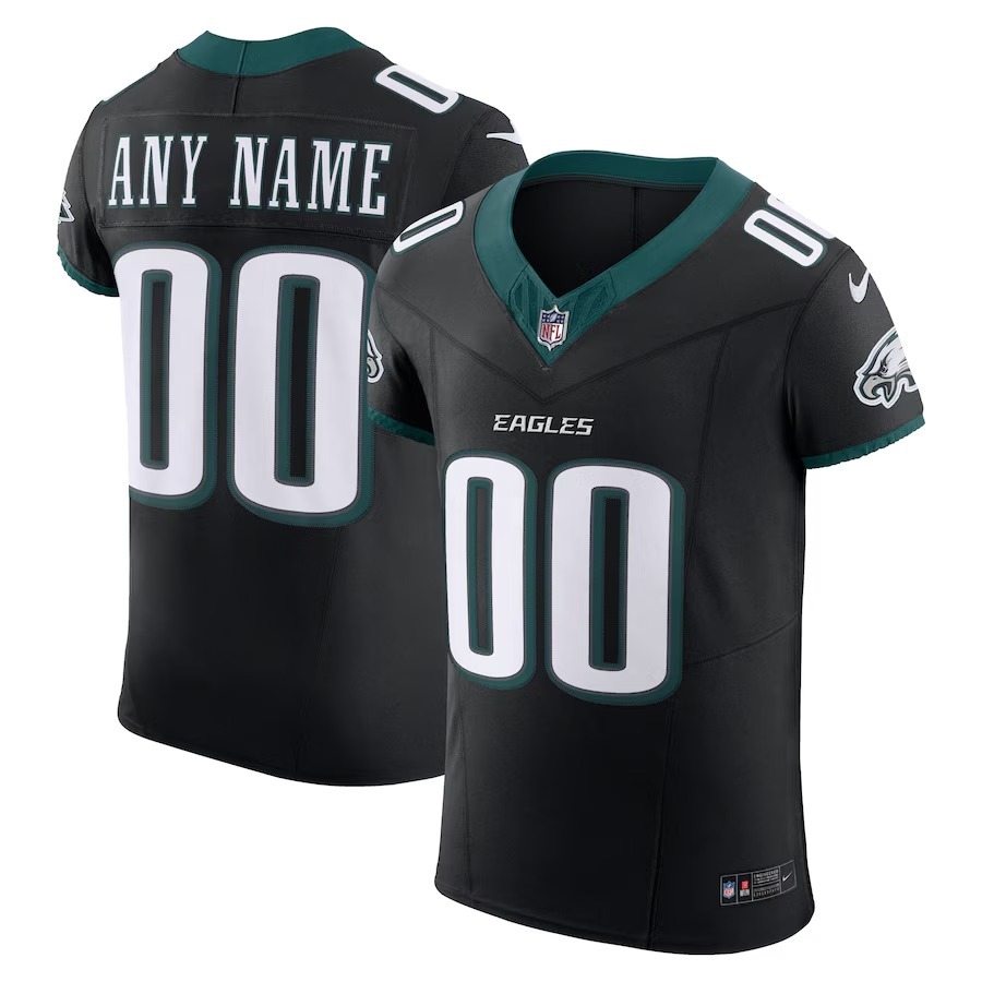 Men's Philadelphia Eagles Nike  Black Alternate Vapor F.U.S.E. Elite Custom Jersey - Puhuasuan