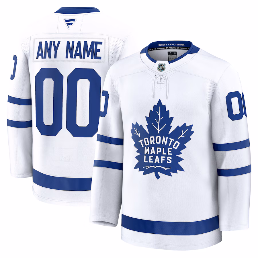 Men's Toronto Maple Leafs Fanatics White Away Premium Custom Jersey - Puhuasuan