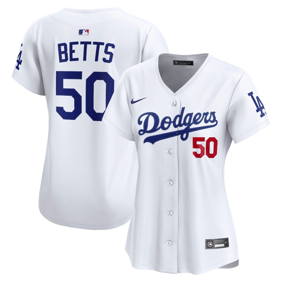 Women's Los Angeles Dodgers Mookie Betts Nike White Home Limited Player Jersey - Puhuasuan