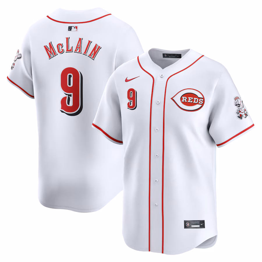 Men's Cincinnati Reds Matt McLain Nike White Home Limited Player Jersey - Puhuasuan