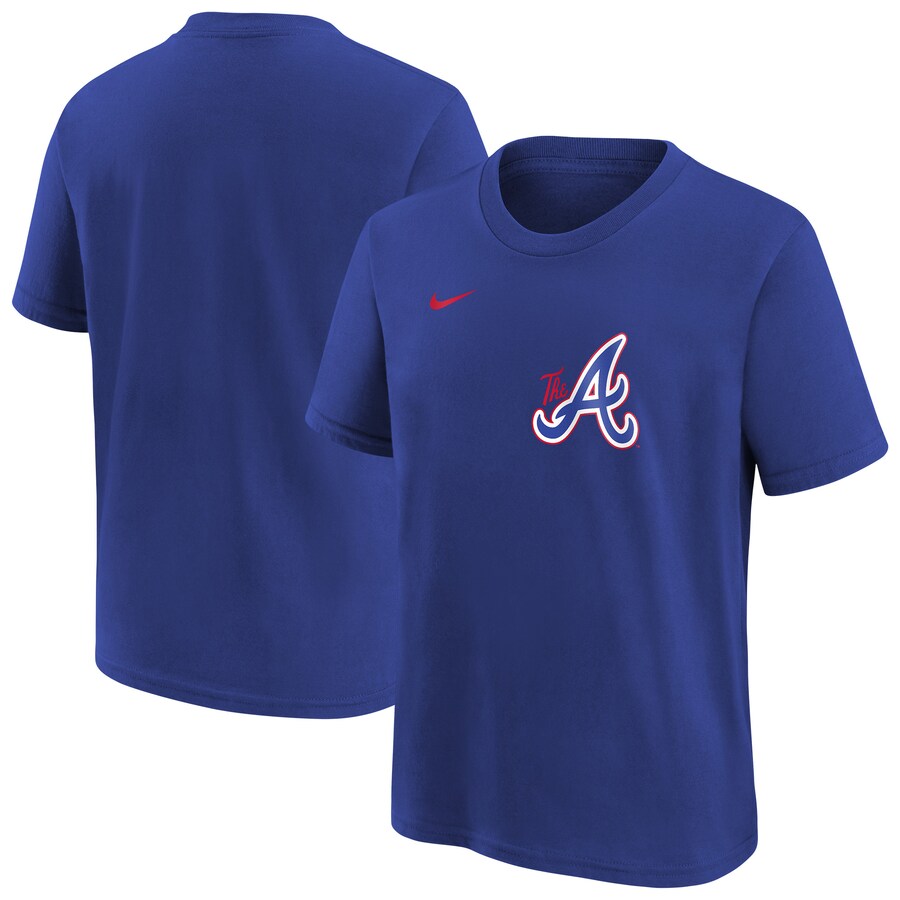 Youth Atlanta Braves Nike Royal City Connect Wordmark T-Shirt - Puhuasuan