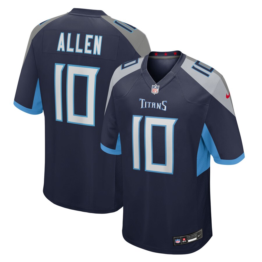 Men's Tennessee Titans Brandon Allen Nike Navy Team Game Jersey - Puhuasuan