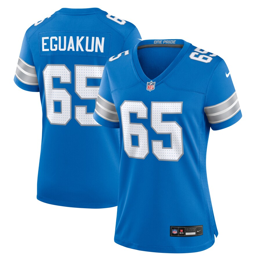 Women's Detroit Lions Kingsley Eguakun Nike  Blue Game Jersey - Puhuasuan
